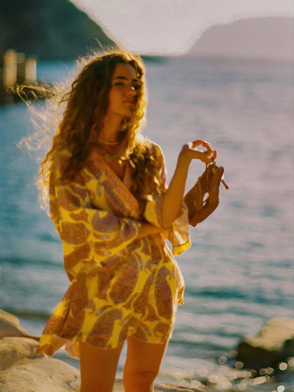 calico flared robe dress