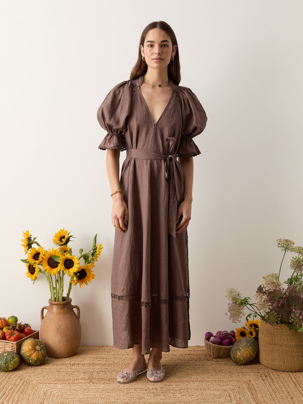 myra smock maxi dress