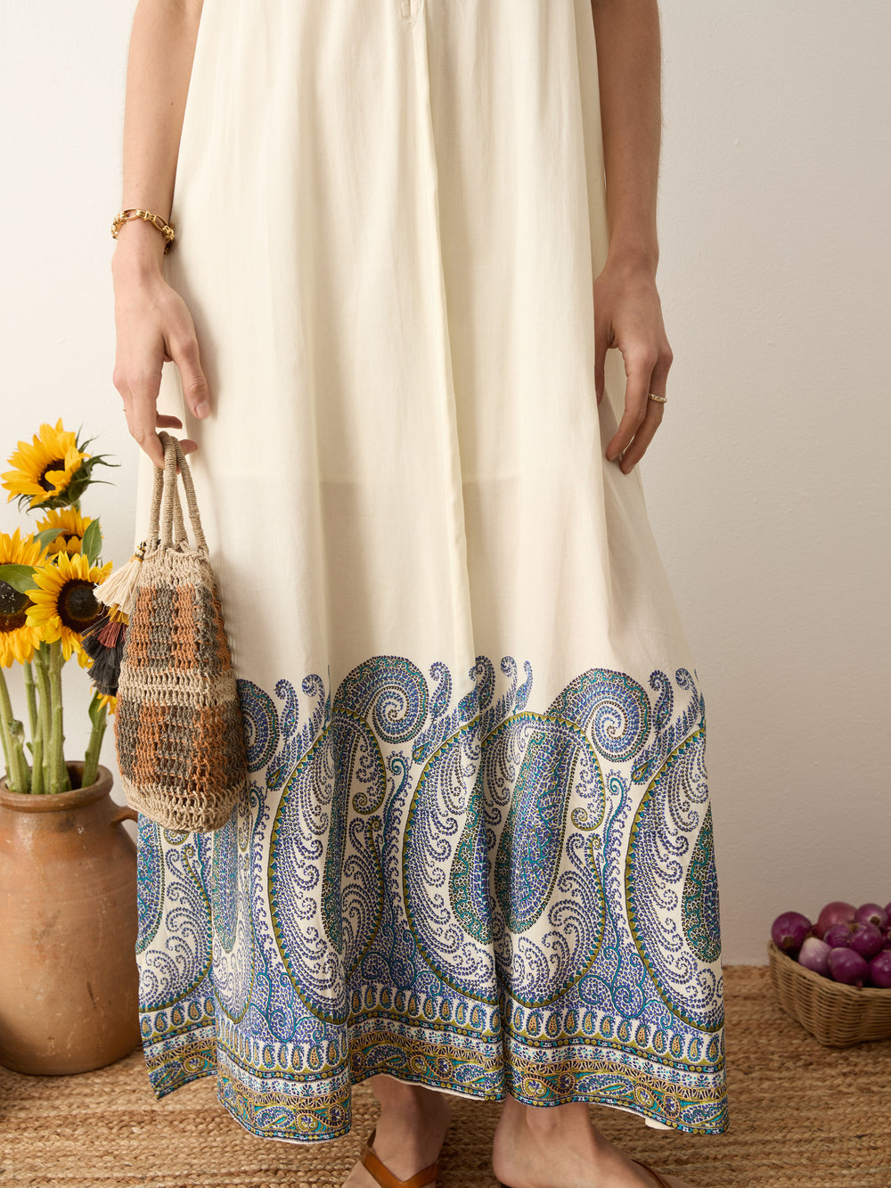 arcadia paisley puff sleeve maxi dress | Boteh