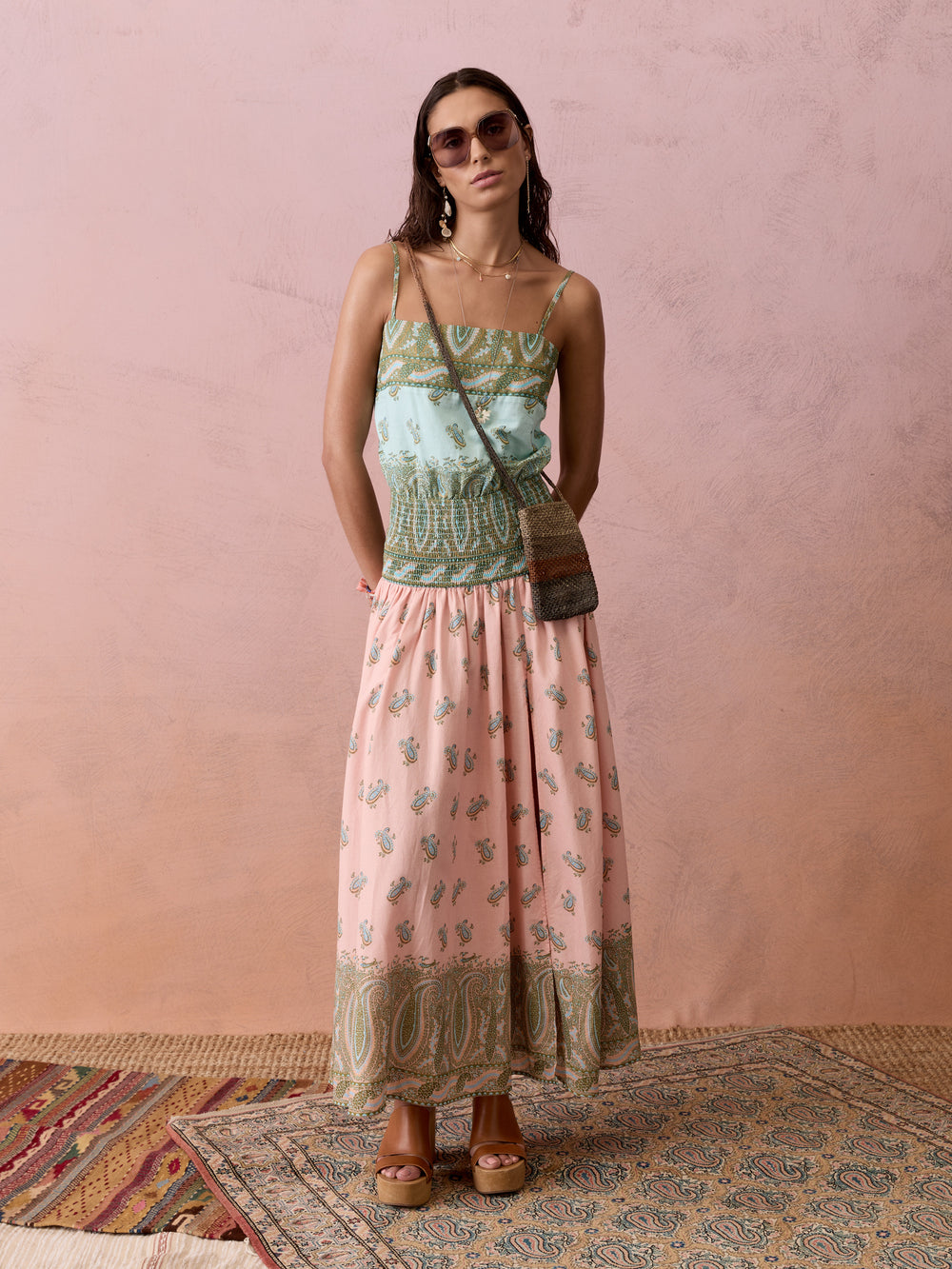 Lucent Drop Waist Maxi Dress