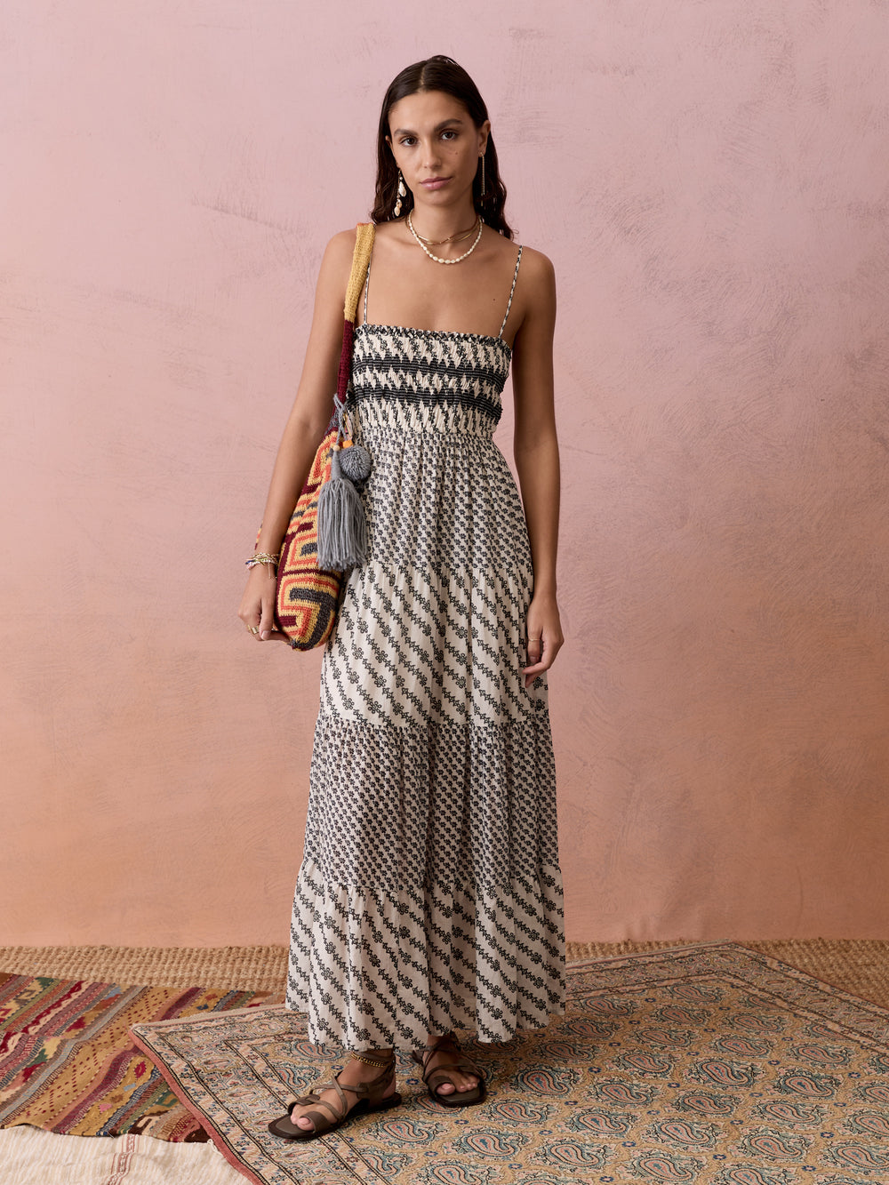 Levante Shirred Maxi Dress | Boteh