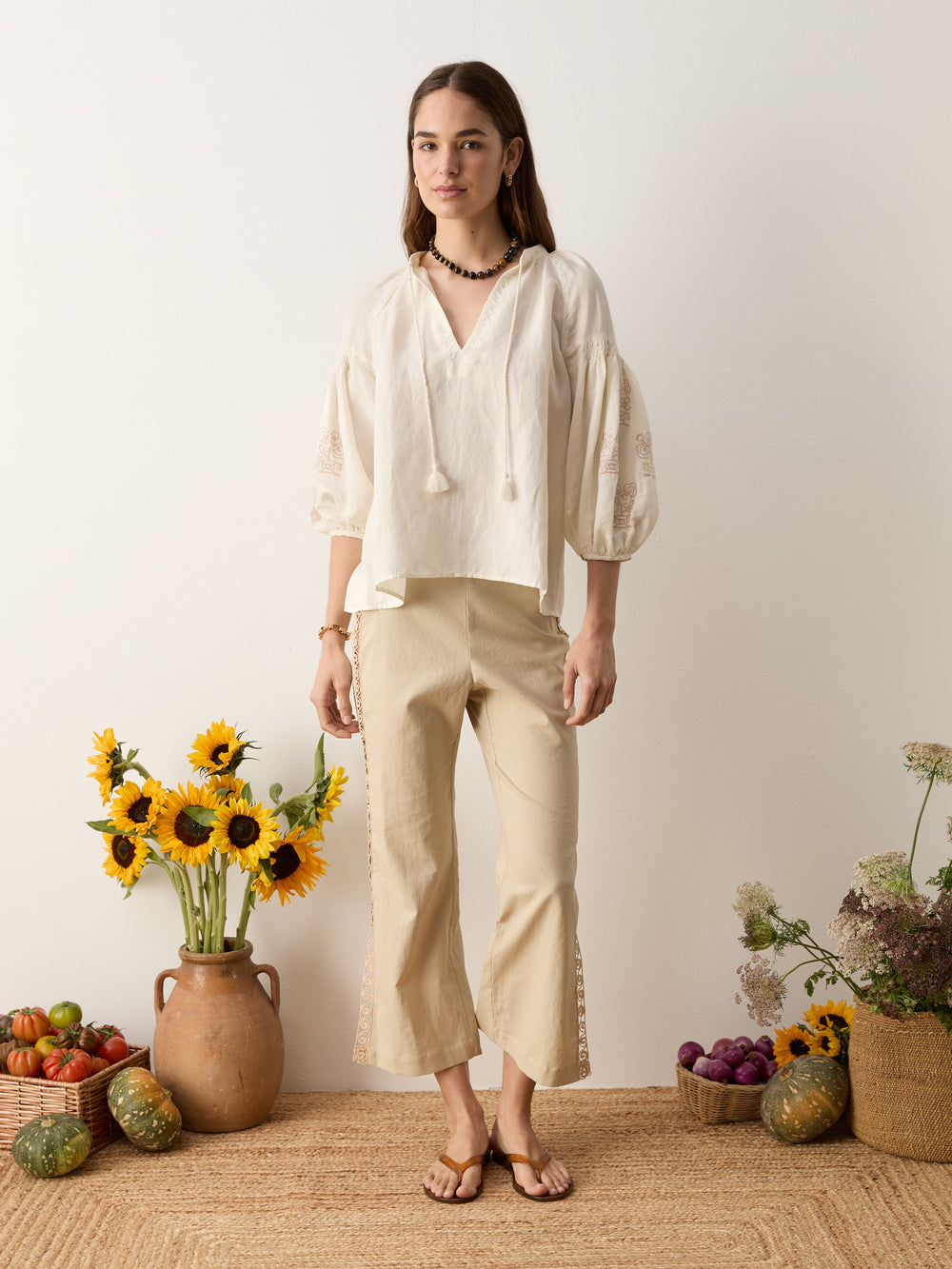 malissa embroidered blouse creme | Boteh