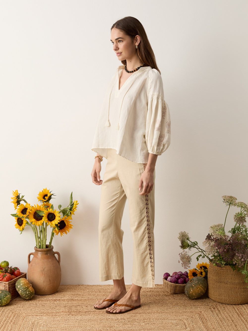 malissa embroidered blouse creme | Boteh