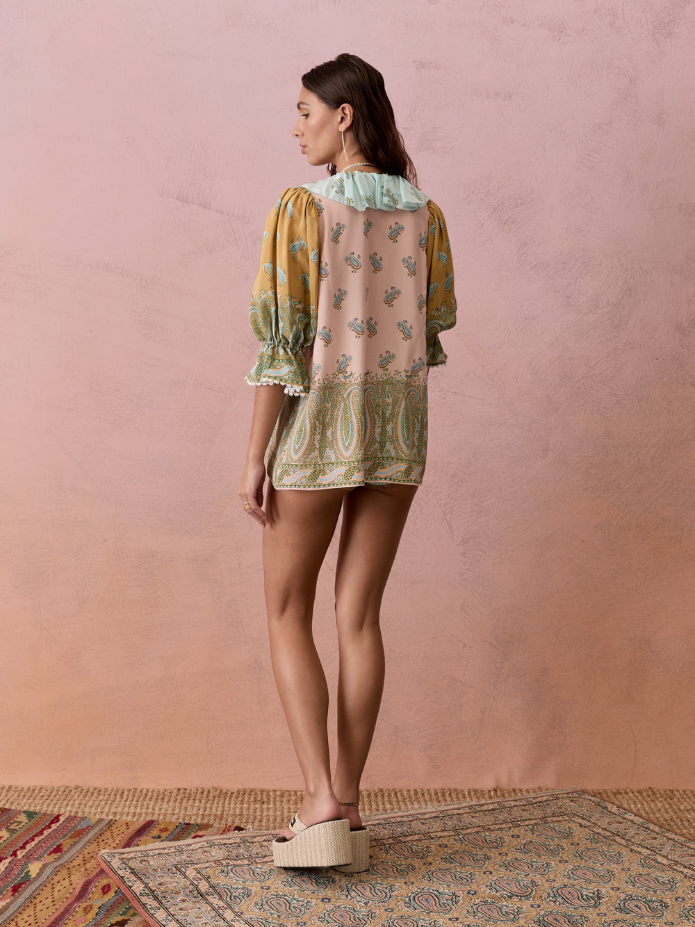 Lucent Silk Ruffle Blouse | Boteh
