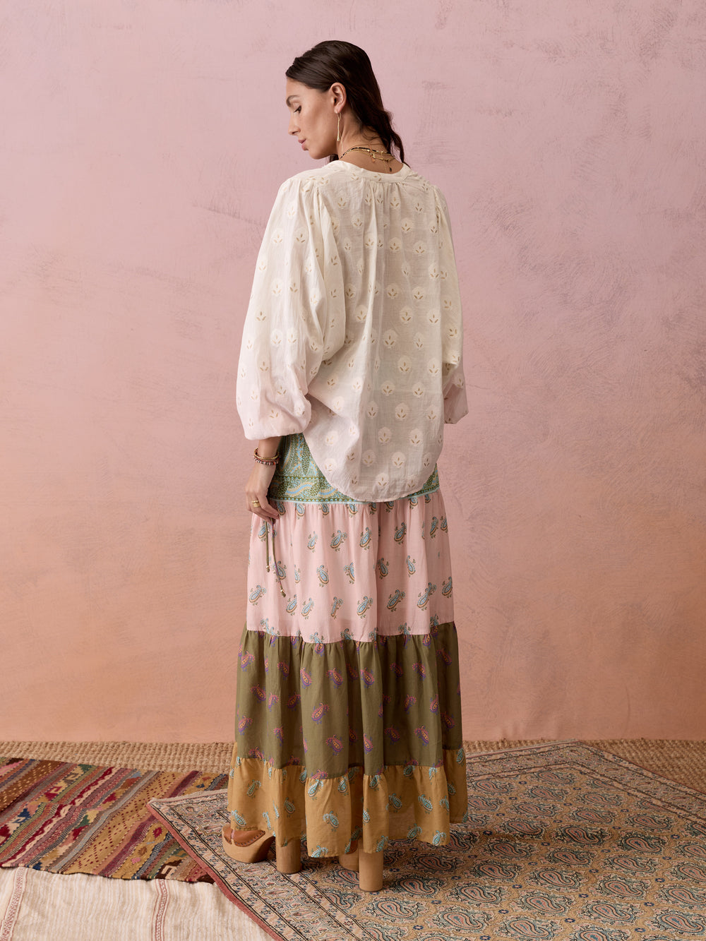 Lucent Tiered Maxi Skirt | Boteh