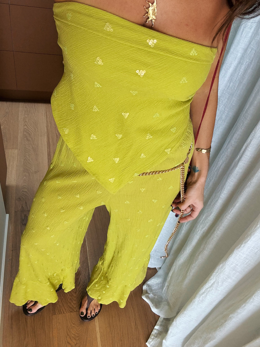 solene sequin wide leg pant | Boteh