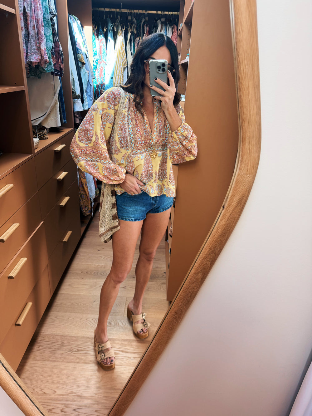 calico framed smock blouse | Boteh