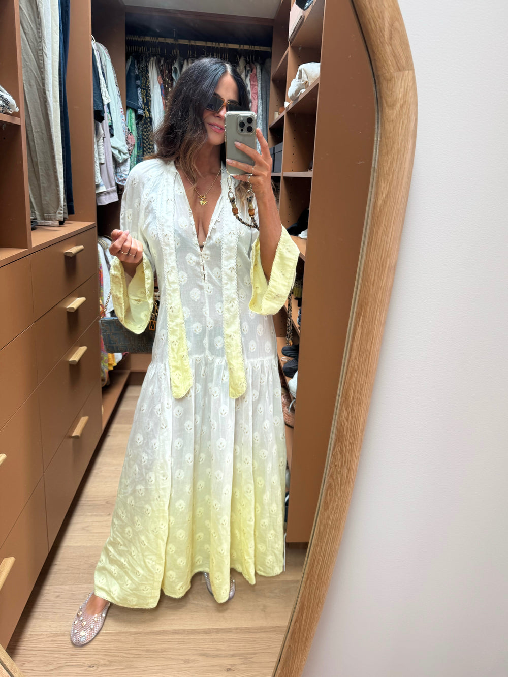 Vespara Wide Sleeve Maxi Smock Dress | Boteh