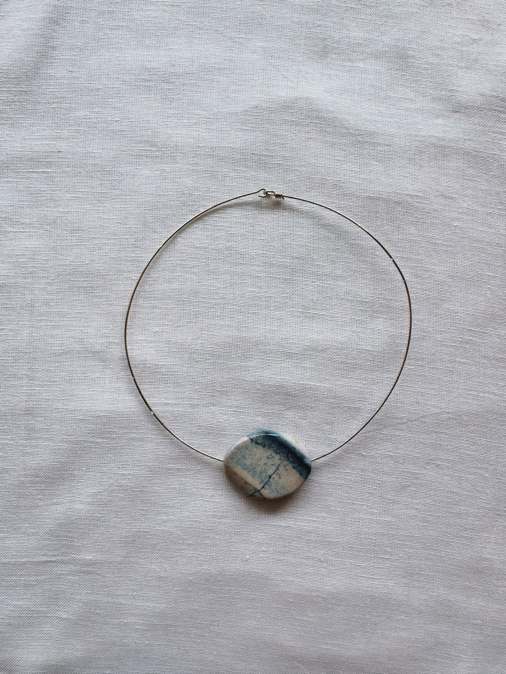 athena & co gem collar necklace silver agate | Boteh