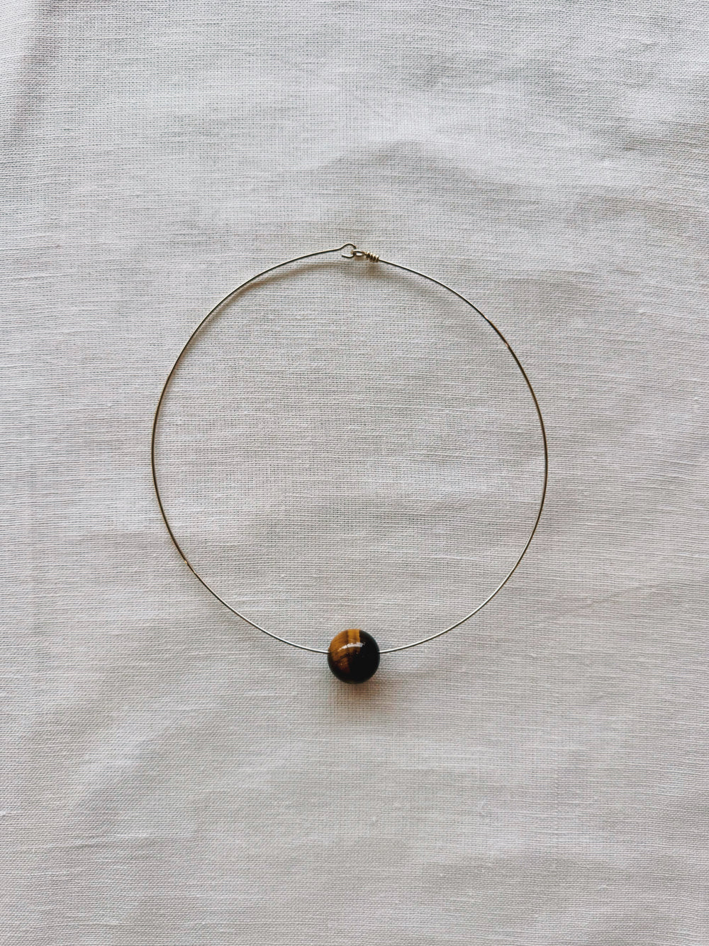 athena & co gem collar necklace silver tiger | Boteh