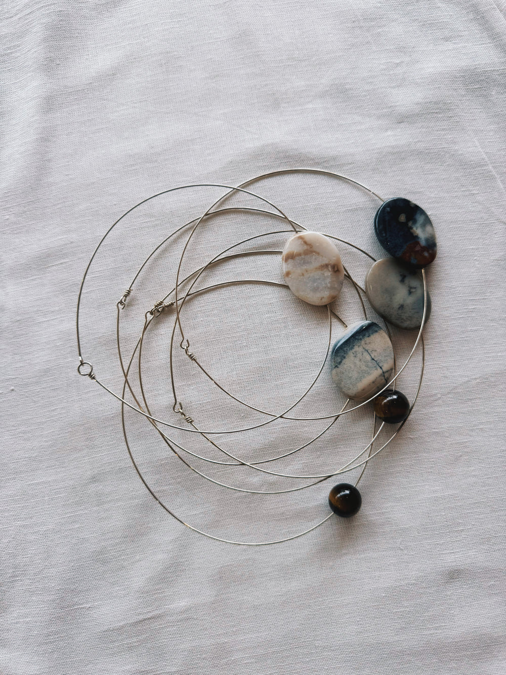 athena & co gem collar necklace silver natural